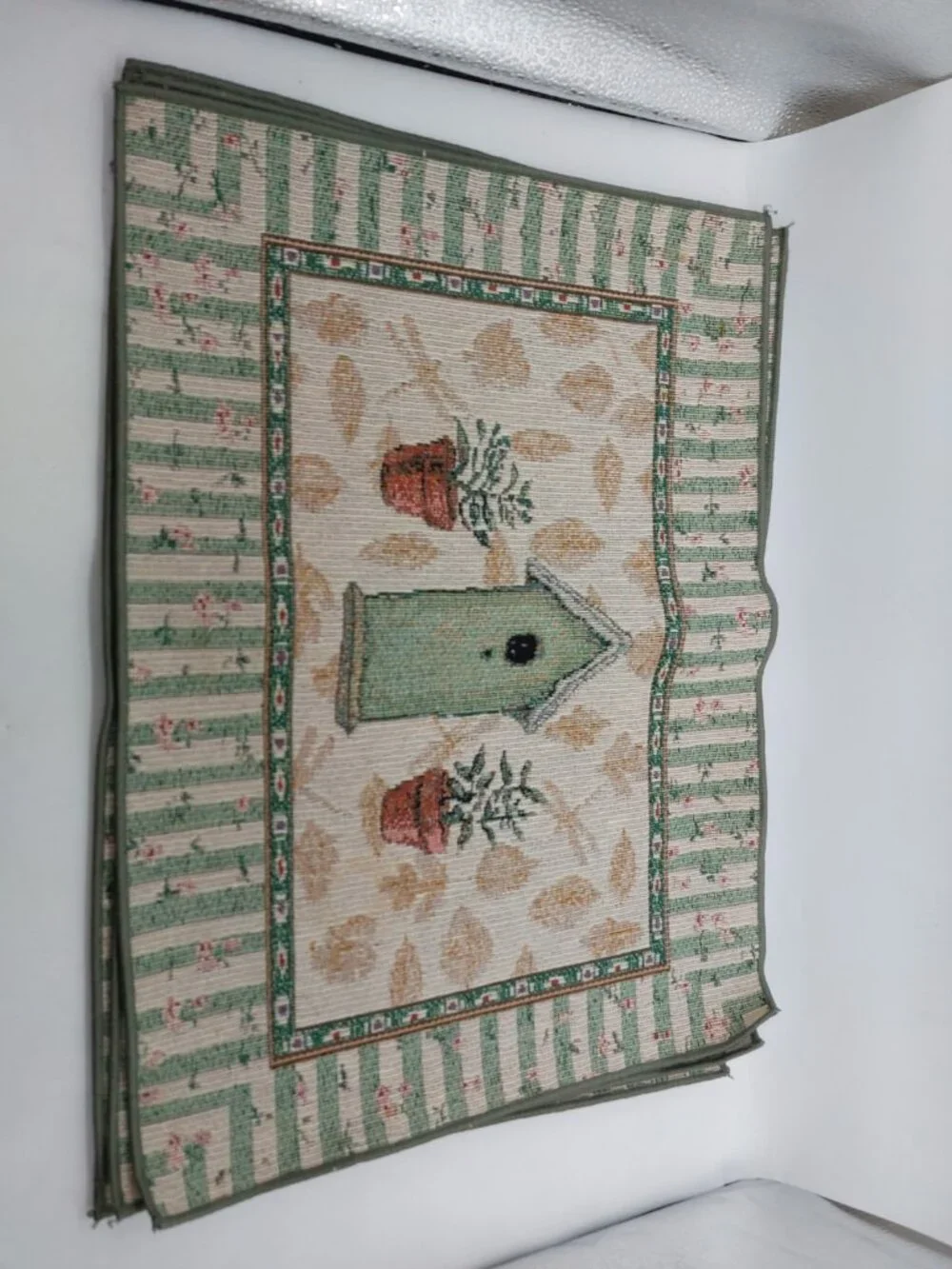 Pfaltzgraff Birdhouse Nature Pattern Tapestry Placemat Set of 4 Vintage